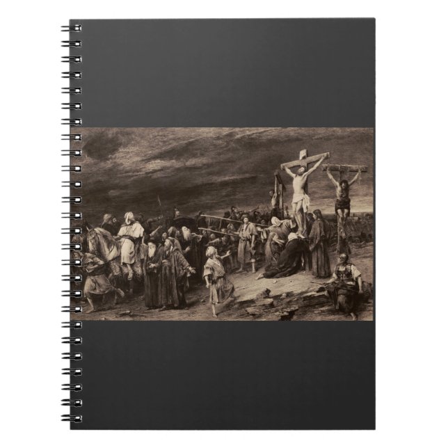 Golgotha site and Jesus by Munkacsy Notebook (Front)