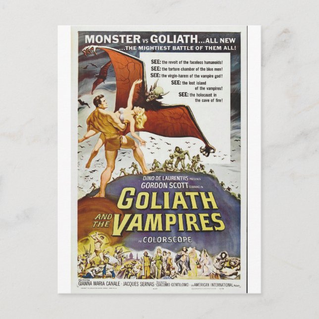GOLIATH AND THE VAMPIRES POSTCARD (Front)