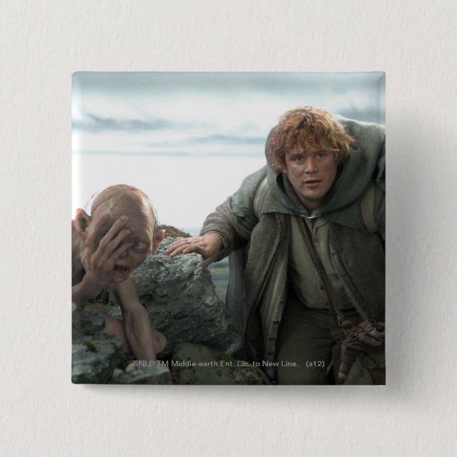 GOLLUM™ and Samwise 2 Inch Square Button (Front)