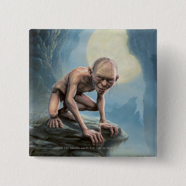 GOLLUM™ with Moon 2 Inch Square Button (Front)