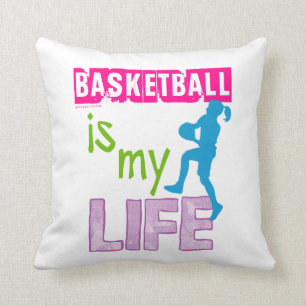 Golly Girls - Basketball is My Life Throw Pillow