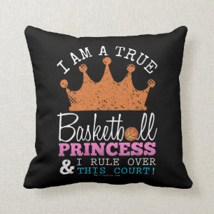 Golly Girls: Basketball Princess Rule This Court Throw Pillow