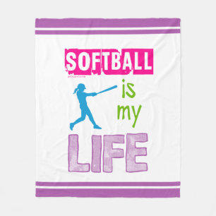 Golly Girls - Softball is My Life Fleece Blanket