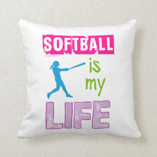 Golly Girls - Softball is My Life Throw Pillow