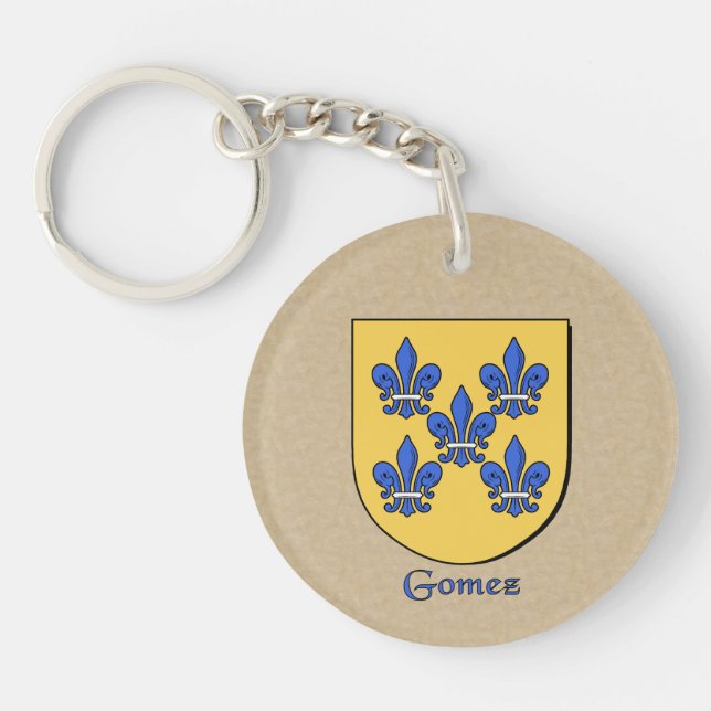 Gomez Historical Shield and Flag of Mexico Keychain (Front)