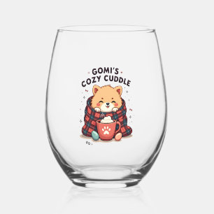 Gomis Cozy Cuddle Vintage Dog Blanket Design Do No Stemless Wine Glass
