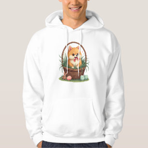 Gomi's Easter Mess Vintage Cute Easter Dog Vector Hoodie