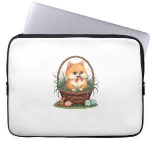Gomi's Easter Mess Vintage Cute Easter Dog Vector  Laptop Sleeve