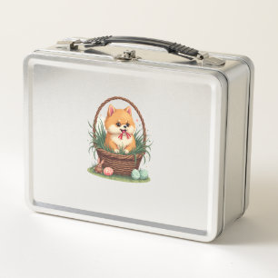 Gomi's Easter Mess Vintage Cute Easter Dog Vector  Metal Lunch Box
