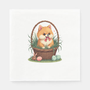 Gomi's Easter Mess Vintage Cute Easter Dog Vector  Napkin