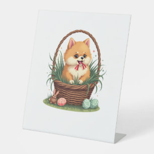 Gomi's Easter Mess Vintage Cute Easter Dog Vector  Pedestal Sign