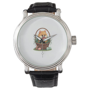 Gomi's Easter Mess Vintage Cute Easter Dog Vector Watch