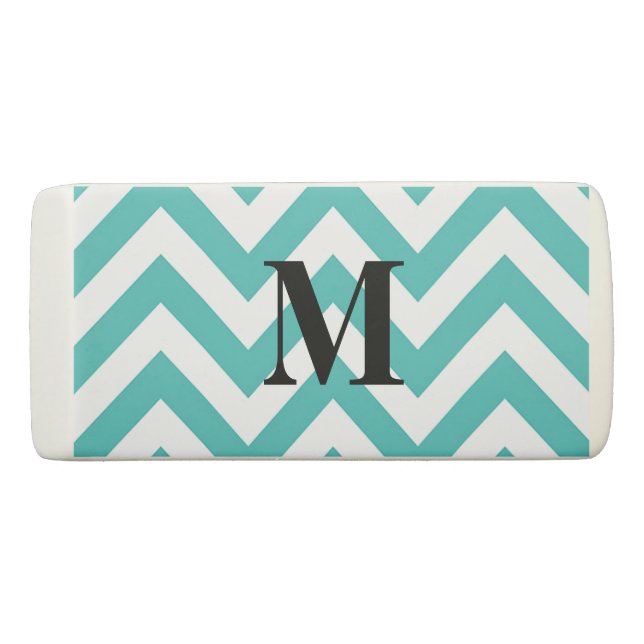 Gomme Chevron bleu avec Monogramme (Devant)