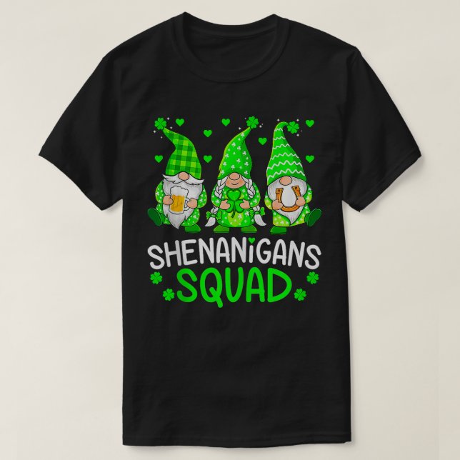 Gomnes Shenanigans Squad Proud Irish St Patricks D T-Shirt (Design Front)