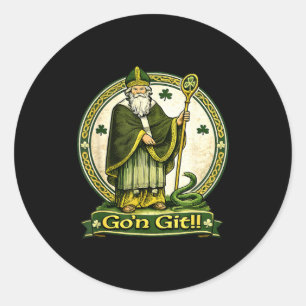 Go'n git st patrick's day irish holiday lucky classic round sticker