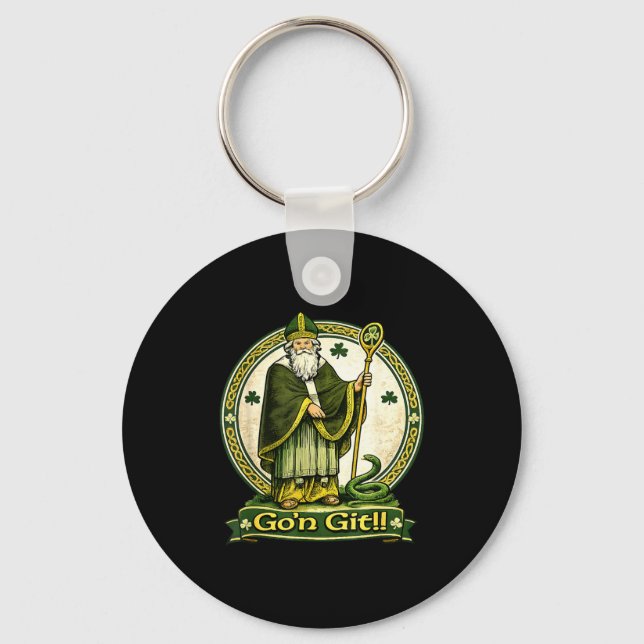 Go'n git st patrick's day irish holiday lucky keychain (Front)