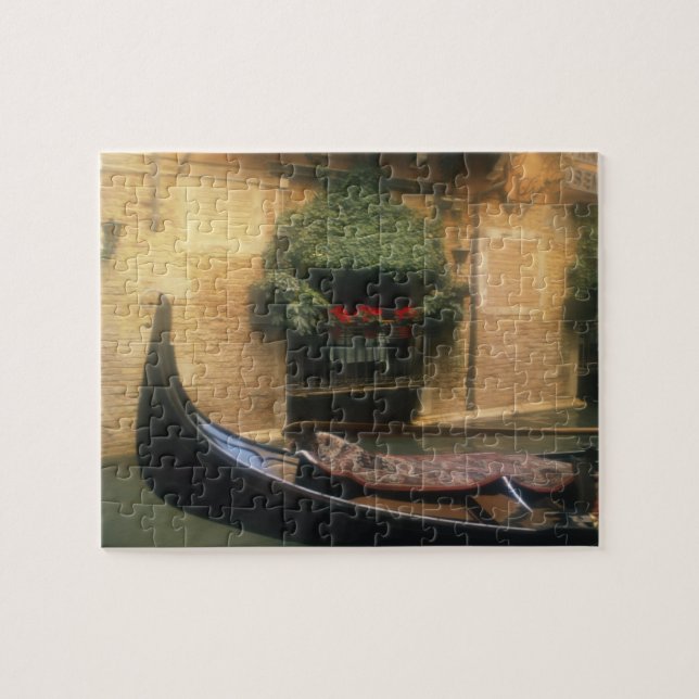 Gondola and Restaurant, Venice, Veneto, Italy Jigsaw Puzzle (Horizontal)