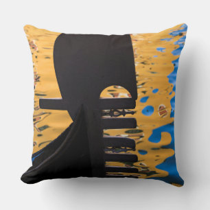 Gondola and water ripples, Italy Throw Pillow