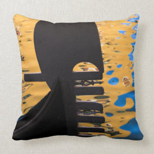 Gondola and water ripples, Italy Throw Pillow
