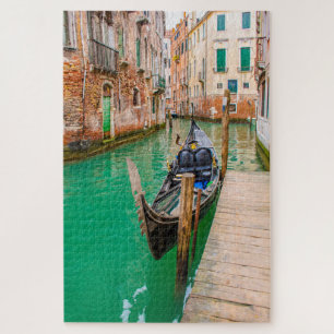 Gondola boat and canal, Venice, Italy Jigsaw Puzzle
