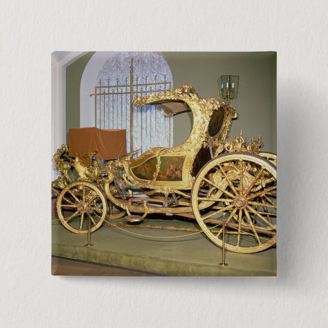 Gondola carriage of Empress Catherine II 2 Inch Square Button (Front)