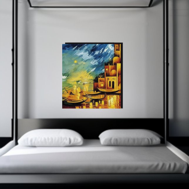 Gondola on the Canal Vintage Canvas Print (Creator Uploaded)