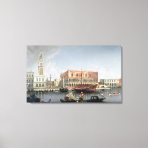Gondolas before St. Marks Square, Venice Canvas Print