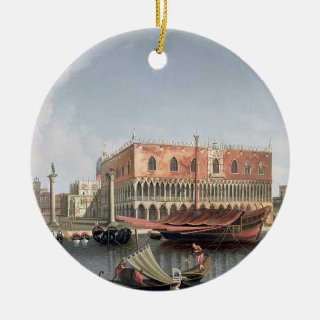 Gondolas before St. Marks Square, Venice Ceramic Ornament (Front)