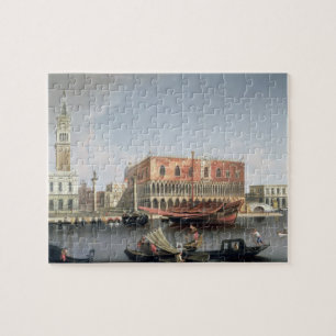 Gondolas before St. Marks Square, Venice Jigsaw Puzzle