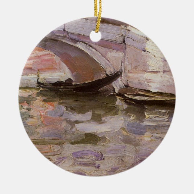 Gondolas by John Singer Sargent, Impressionism Art Ceramic Ornament (Front)