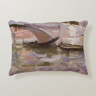 Gondolas by John Singer Sargent, Impressionism Art Decorative Pillow