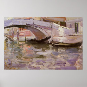 Gondolas by John Singer Sargent, Impressionism Art Poster