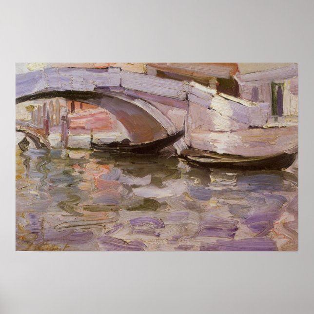 Gondolas by John Singer Sargent, Impressionism Art Poster (Front)