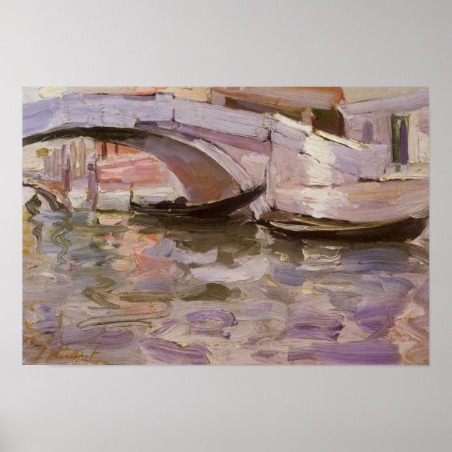Gondolas by John Singer Sargent, Impressionism Art Poster (Front)