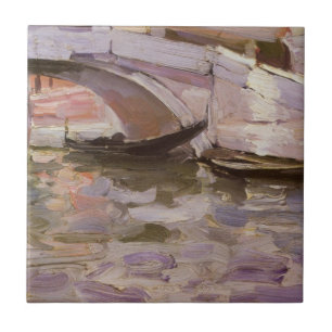 Gondolas by John Singer Sargent, Impressionism Art Tile