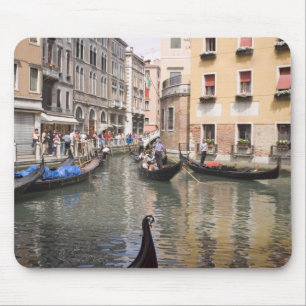 Gondolas in a canal, Venice, Italy Mouse Pad