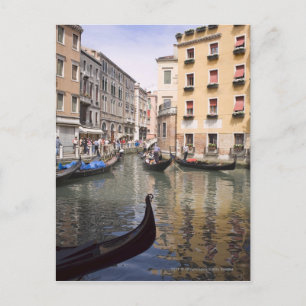Gondolas in a canal, Venice, Italy Postcard