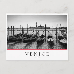 Gondolas in Venice in black and white Postcard