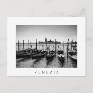 Gondolas in Venice in black and white Postcard