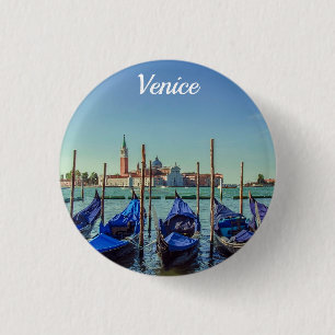 Gondolas in Venice, Italy 1 Inch Round Button