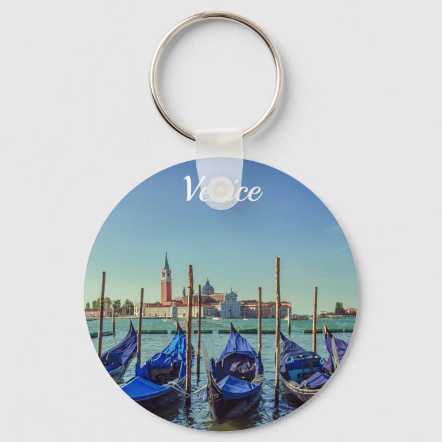 Gondolas in Venice, Italy Keychain (Front)