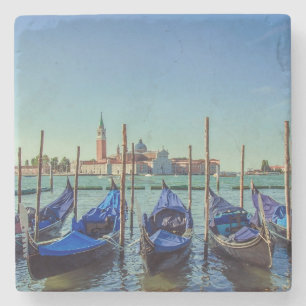 Gondolas in Venice, Italy Stone Coaster