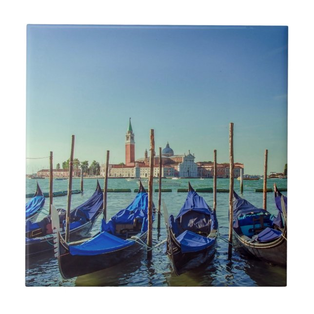Gondolas in Venice, Italy Tile (Front)