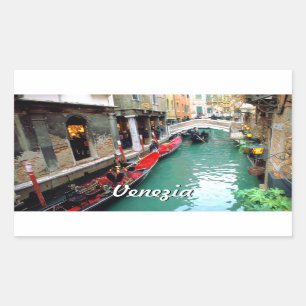 Gondolas On A Small Canal In Venice Sticker