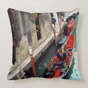Gondolas on a Venetian canal Throw Pillow