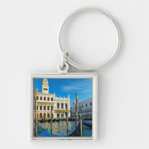 Gondolas On Grand Canal Near Doge's Palace Keychain