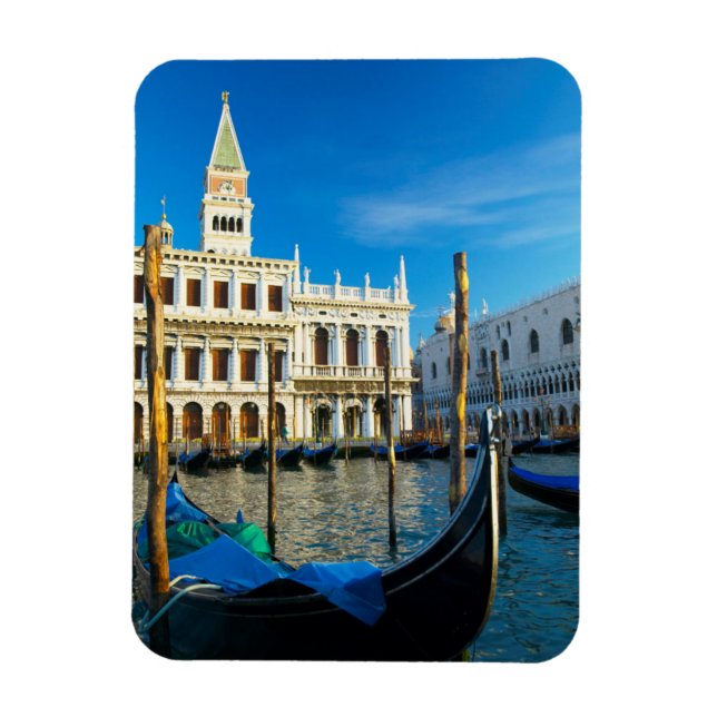Gondolas On Grand Canal Near Doge's Palace Magnet (Vertical)