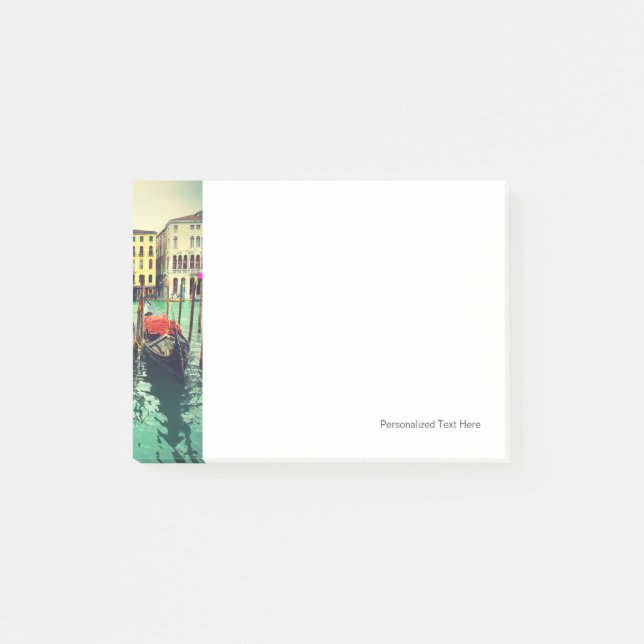 Gondolas On Grand Canal, Venice, Italy. Retro Post-it Notes (Front)