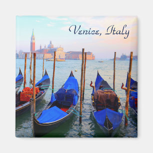 Gondolas On The Giudecca Canal - Venice, Italy Magnet