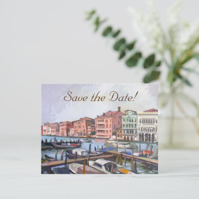 Gondolas Save-the-Date Cards (Standing Front)